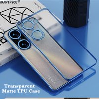Plating Frame Transparent Matte Anti Fingerprint TPU Case Honor 50 60 70 Pro Plus Airbag Anti drop Full Cover Shell
