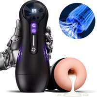 Male Masturbator Penis Pump Sex Toys 18 4 Sucking 9 Vibration Modes LED Display Pocket Pussy Realistic Vagina