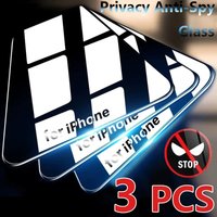 3PCS Privacy Anti Spy Tempered Case iPhone 15 13 12 11 14 Pro Max XR X Mini 7 8 Plus Screen Protector Glass
