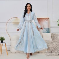 Clothing Middle Eastern Muslim clothing V neck cardigan two piece suit temperament elegant dress