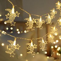 LED Arabic Festival Decoration Lights Samsung Moon Light String Star Moon Battery Light Muslim Small Colored Lights