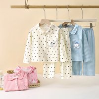 Autumn Pajama Set Velvet Cardigan Long Pants Home Wear Clothing Set Toddlers