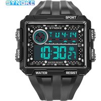 Men's Punk Street Style LED Waterproof Digital Sports Watch With Large Square Screen, Retro Design, Non-Mainstream Fashion, Unisex Appeal