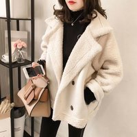 Clothing Faux Shearling Jacket Winter Cozy Fleece Lined Outerwear Short Bomber Jacket Petite To Plus Size