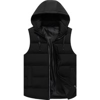 Chaleco de trabajo para hombre, chaqueta acolchada de algodón sin mangas de invierno con bolsillos con cremallera, uniforme de equipo con impresión