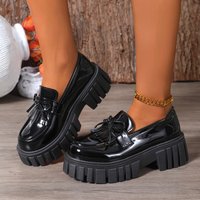New Shoes Women's Smooth Uniform Lace-up Platform Leather Shoes