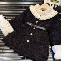s Clothing Arrival Skirt 2025 Autumn Winter Long Sleeved Temperament Female Fashionable Princess Belt Dress