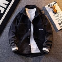 Distressed Denim Jacket With All-Over Print – Vintage Washed Workwear Coat, Unisex Streetwear Essential