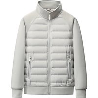Ultra-Lightweight White Duck Down Winter Jacket For Men & Women, Stand Collar, Solid Color, Logo Customizable, Windproof & Warm Coat
