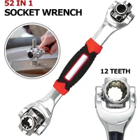 1pc 360° Rotation Double Head Wrench 52 In 1 Multi-tool Wrench 8-19mm Universal Socket Wrench Hand Tool For Furniture/Car Repair