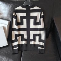 Men's Clothing Autumn And Winter Thick Long Sleeved Striped Jacquard Knitted Sweater For Men Slim Round Neck Pullover Top