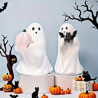 Halloween Garden Ornament Resin Ghost Statue Bat Pumpkin Outdoor Home Decor Spooky Festival