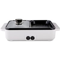 2 In1 Electric Hot Pot Barbecue Electric BBQ Grill Cooker Multifunctional Smokeless Non Stick Plate Barbecue Pan Hot Pot 220V