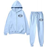 " Printed Suit Set Y2K Streetwear Hoodie & Pants Outfit Polyester Casual Two Piece Urban Fashion"