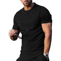 Spot Cross-border Europe And America Summer Men’s Crew Neck Short Sleeve Solid Color Top Trend Loose T-Shirt
