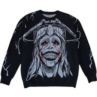 Men's Clothing Autumn And Winter New Pullover Personality Street Jacquard Trend Knitted Sweater Dark Style Anime Round Neck Sweater