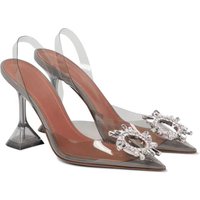 P9Cross border Wholesale Pointed Transparent Shoes ANNINA MUABBI Style Rhinestone Sun Buckle Sexy Toe High Heels