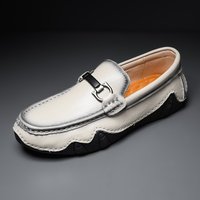 2022 Large casual leather cowhide bean shoes tassel loafers one foot driving shoes