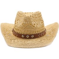 Western Style Spring Summer Outdoor Travel Sun Protection Hat Denim Straw Beach Hat