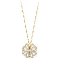 S925 sterling silver heart shaped four leaf clover necklace for women, one pair, two pairs small heart, internet celebrity, fashion clavicle chain