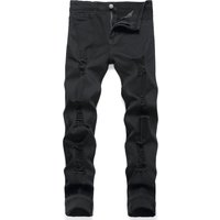 2024 Tight Elastic Casual Black Men's Jeans