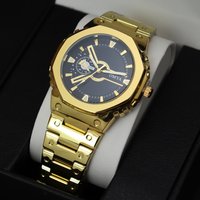 Men's Square Waterproof Watch Dial Stainless Steel Strap Business Watch With Calendar