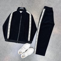 Clothing Autumn winter jacket jacquard webbing casual corduroy suit stand collar long sleeve loose coat