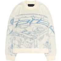 Women's Clothing sweater printed sweater personality casual round neck sweater female