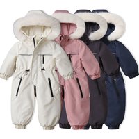 Waterproof Snowsuit – Lightweight Full Zip Ski Romper Toddlers – Breathable Hooded Coverall & 