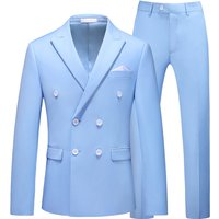 Clothing large suit two piece double breasted solid hollow suit