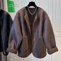 Women's Stylish Zip-Up Faux Fur Trim Hooded Jacket - Cozy Winter Outerwear For Casual & Elegant Look (Brown/Black, Sizes M-4XL)