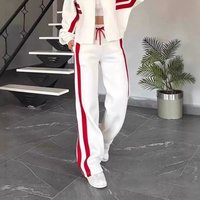 Block Tracksuit Set – Long Sleeve Zip Up Top & Jogger Pants – Polyester Spandex Blend Comfort & Style