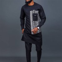Clothing Ethnic Style Round Neck Suit Pocket Design Suit
