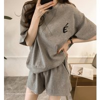 Audday Sports Suit Summer 2025 Fashion Loose Short Sleeved Shorts Two Piece Set Temperament Student Casual Running
