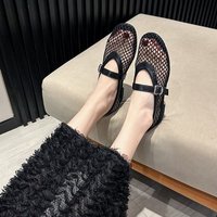 Outer Size Metal Buckle Flat For Women’s Outdoor Wear 2025 Summer New Fashionable Hollow Out Casual Sandals