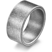 Men's Jewelry 10mm Wide Simple Flat Inside And Outside Matte Brushed Titanium Steel Ring Retro Silver Men's Trendy Hip Hop Ring Bracelet