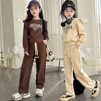 Mother & Kids Girls Suits Spring And Autumn New Style Fashionable Casual Sports Middle Girls Long Sleeved Sweater Two Piece Set Autumn Clothing