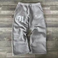 Clothing Fashion Letter Print Printed Trousers Elastic Waist Loose Trendy Sweatpants