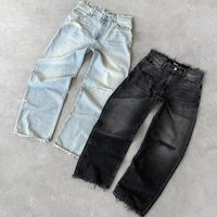 & Distressed Ripped Jeans Washed Solid Street Fashion Casual Denim Pants