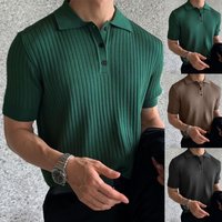 Classic Knit Polo Shirt – Summer Essential Slim Fit Short Sleeve T Shirt Breathable Cotton Blend Casual & Stylish