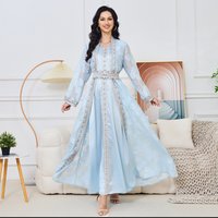 Verve MT073 Women's Muslim Clothing New V-neck Cardigan Two-piece Set Elegant Dress