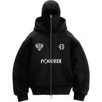 European American Fashion Sweater Hot selling Fleece Double hooded Sweater Autumn Winter Loose Y2K Sweater