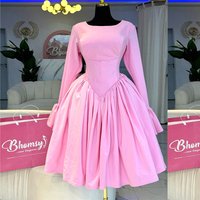 Clothing autumn style elegant round neck long sleeve tie rope high waist line dress