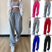 Clothing High Waist Loose Fit Straight Leg Sweatpants Stretchy Joggers Pockets Casual Lounge Pants Yoga Running Workout 