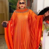 Clothing ethnic style clothing dress heavy hot diamond beads pleated loose large dress