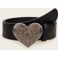 Trendy Versatile Retro Casual Heart Decor Textured Hot Accessory Belt Jeans Dresses