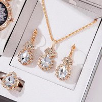 New jewelry pendant earring ring set fashionable bridal decoration colorful three piece wedding photography accessories