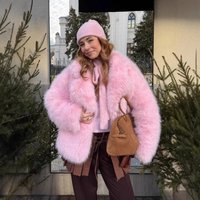 Clothing Soft & Fluffy Faux Fox Fur Jacket Playful & Sweet Short Coat Warm Winter Outerwear Trendy Cropped Faux Fur Coat Polyester Blend"