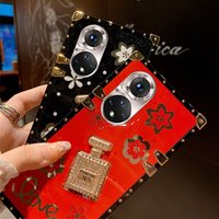 Luxury Diamond Perfume Bottle Case Huawei Honor 10i 8X 9X 20 Lite 30 50 60 Nova 9 Pro Square Soft Protective Phone C