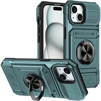 iPhone 15 14 Plus 13 Pro Max Wallet Phone Case Ring Kickstand Stand Card Slot Holder Hard Plastic + Soft TPU